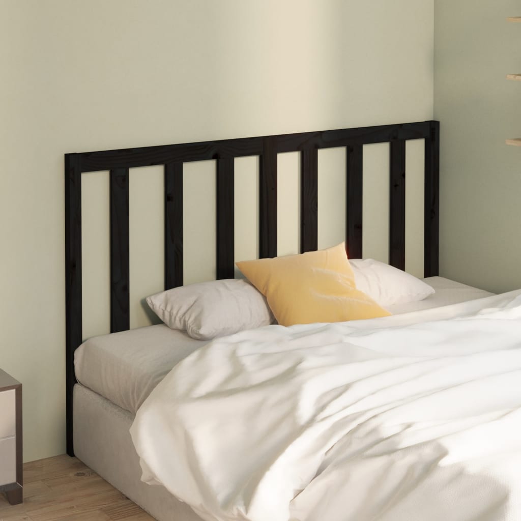 vidaXL Wezgłowie łóżka, czarne, 156x4x100 cm, lite drewno sosnowe