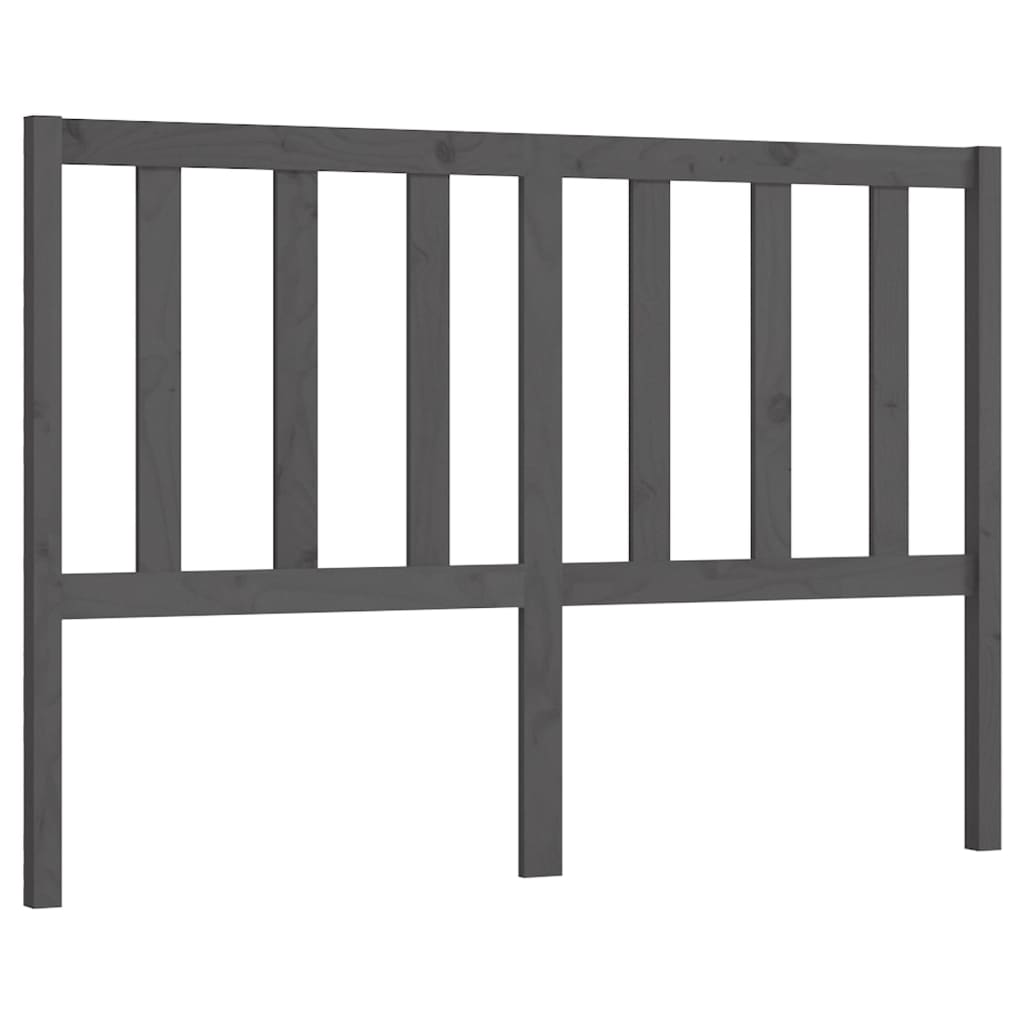 vidaXL Wezgłowie łóżka, szare, 126x4x100 cm, lite drewno sosnowe