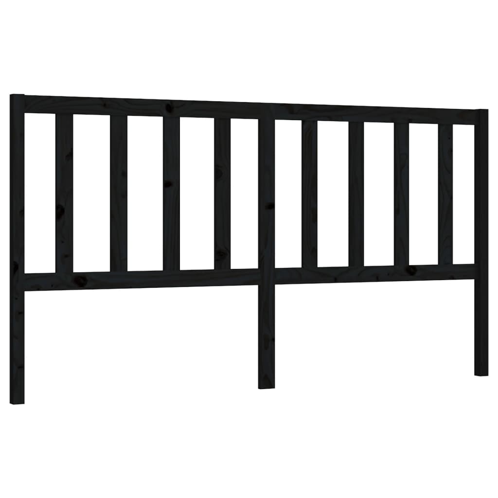 vidaXL Wezgłowie łóżka, czarne, 186x4x100 cm, lite drewno sosnowe