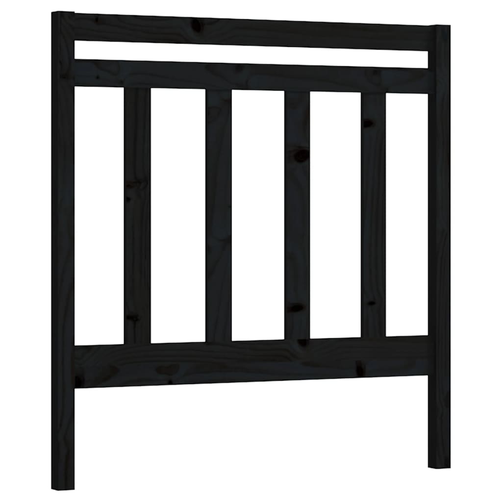 vidaXL Wezgłowie łóżka, czarne, 81x4x100 cm, lite drewno sosnowe