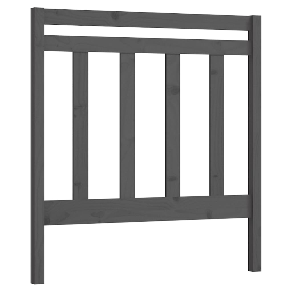 vidaXL Wezgłowie łóżka, szare, 96x4x100 cm, lite drewno sosnowe