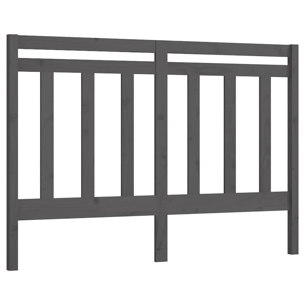 vidaXL Wezgłowie łóżka, szare, 146x4x100 cm, lite drewno sosnowe