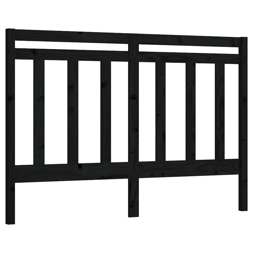 vidaXL Wezgłowie łóżka, czarne, 156x4x100 cm, lite drewno sosnowe
