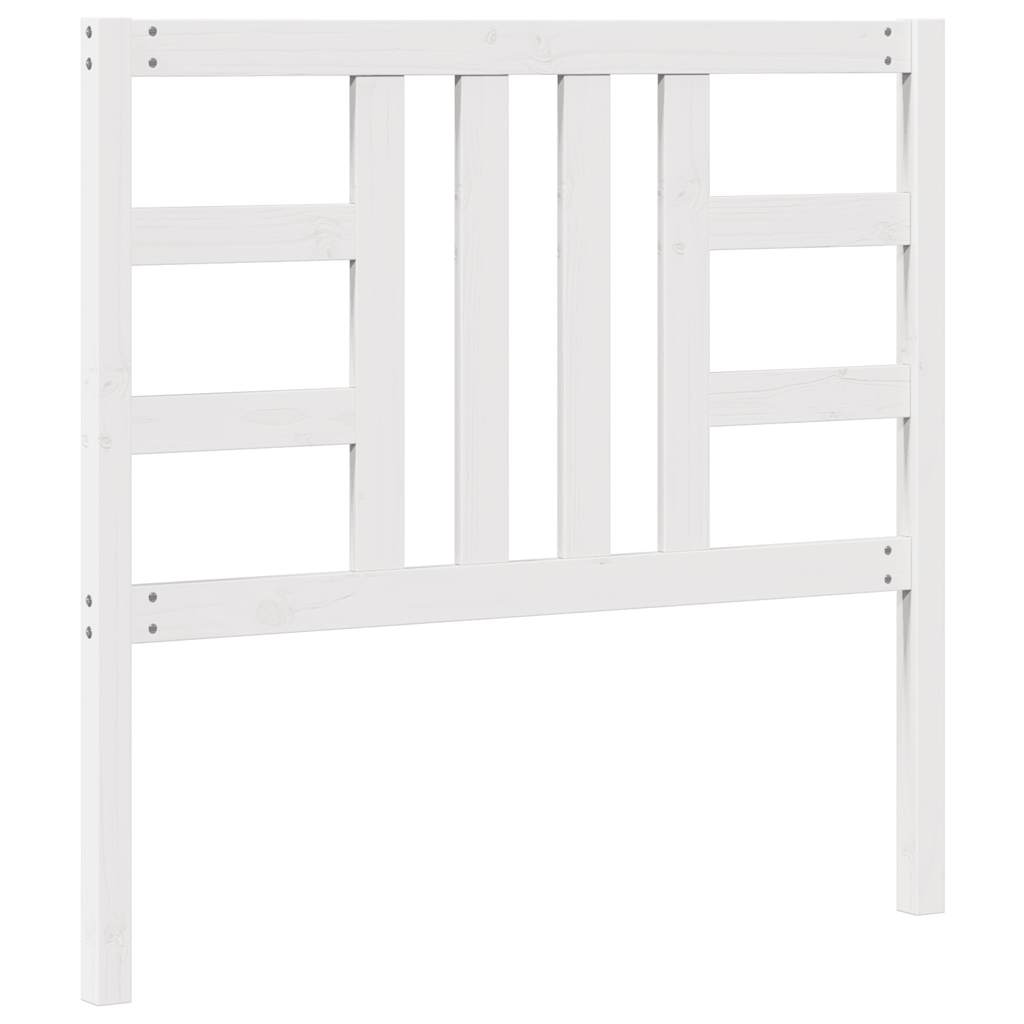 vidaXL Wezgłowie łóżka, białe, 106x4x100 cm, lite drewno sosnowe