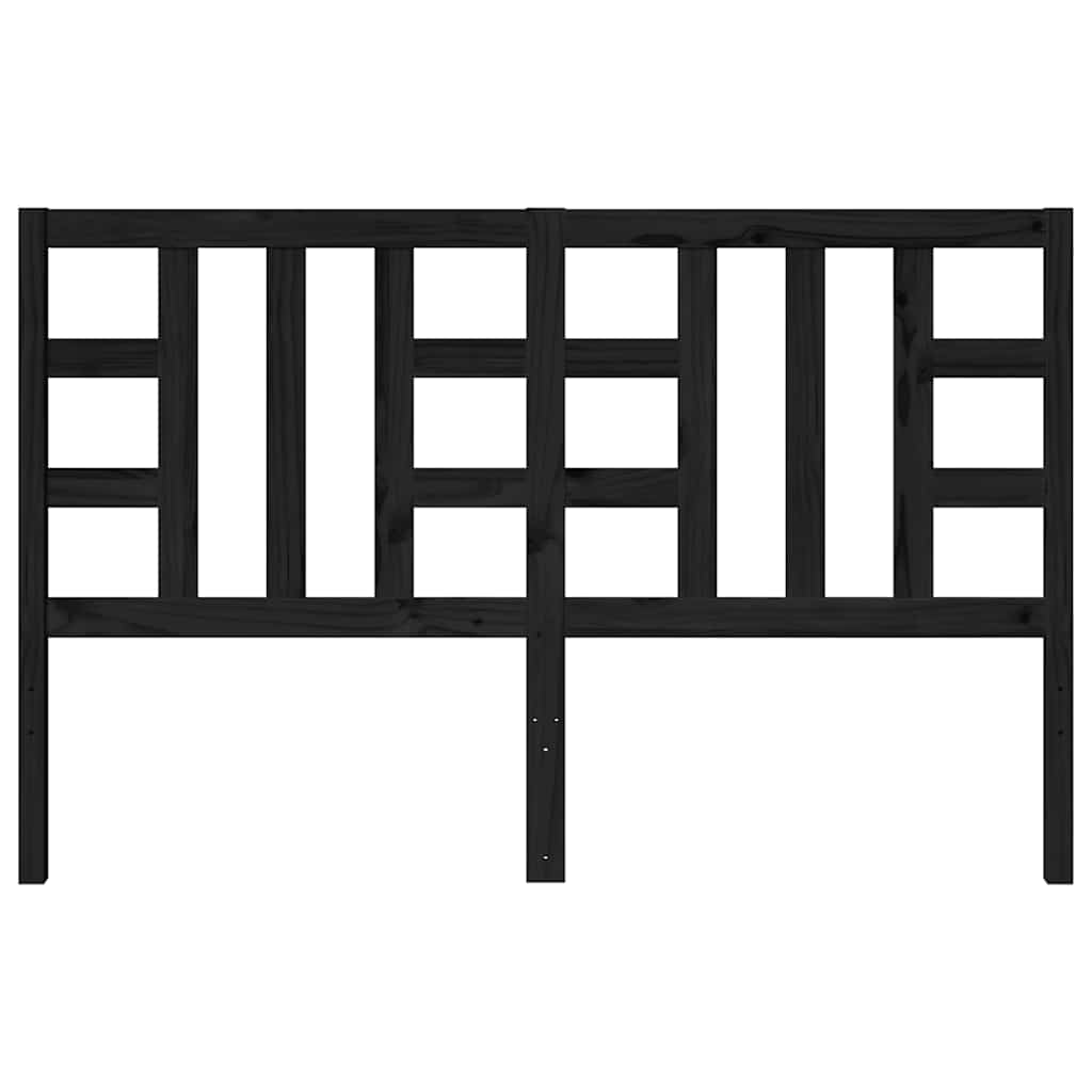 vidaXL Wezgłowie łóżka, czarne, 146x4x100 cm, lite drewno sosnowe