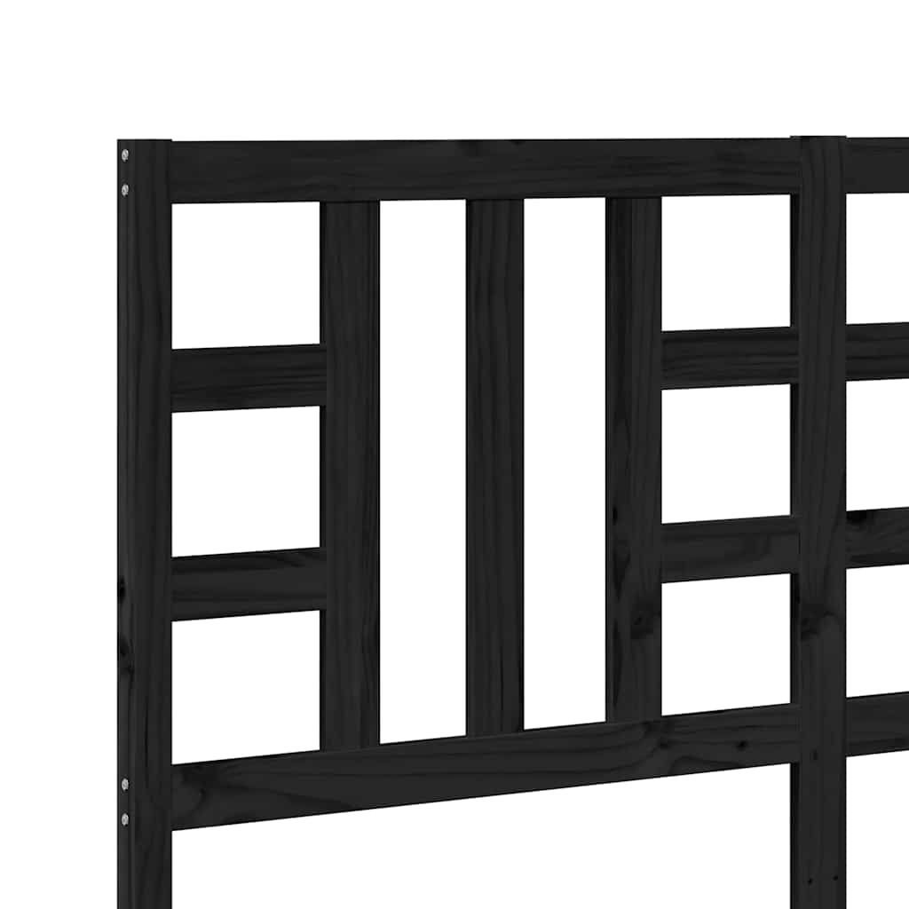 vidaXL Wezgłowie łóżka, czarne, 146x4x100 cm, lite drewno sosnowe