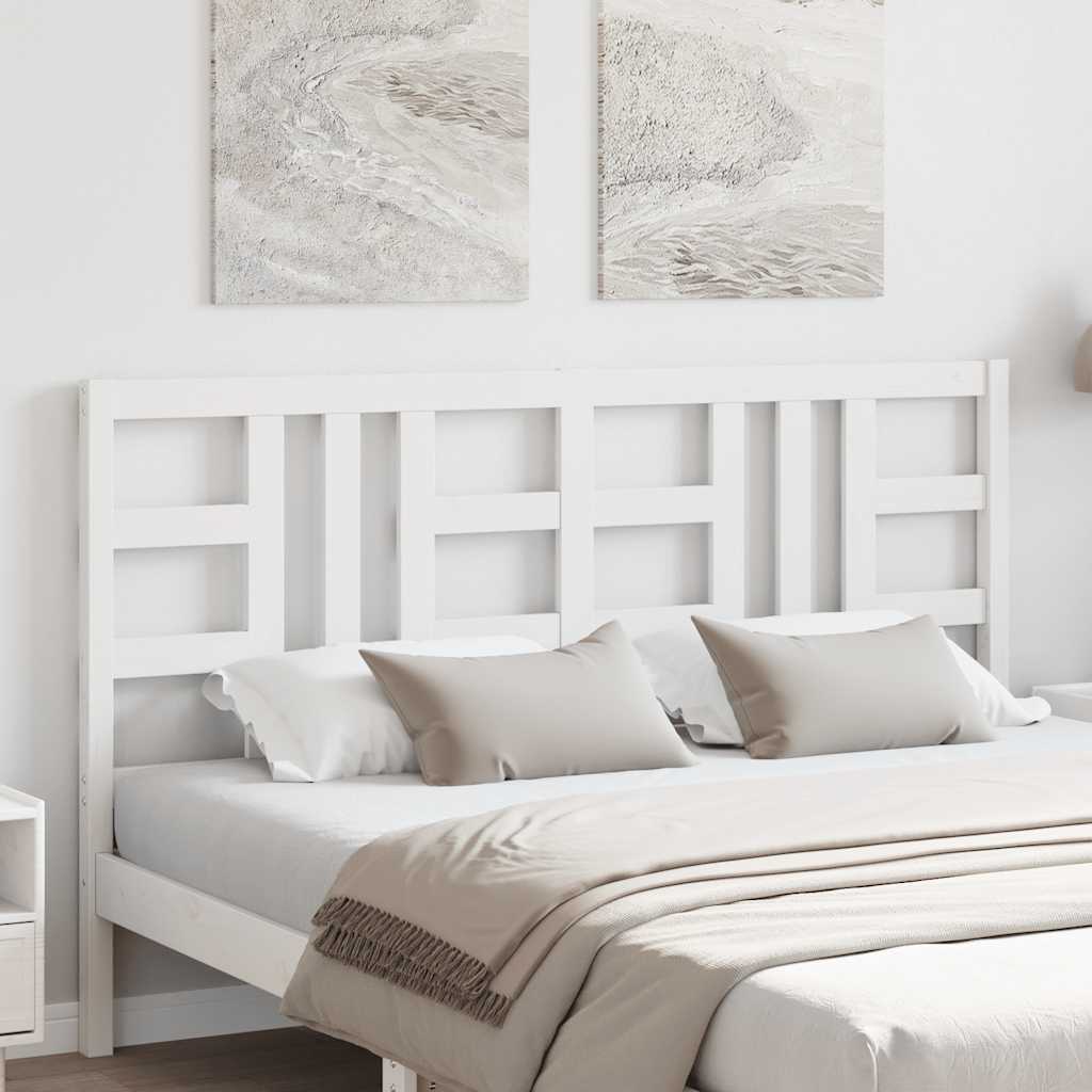 vidaXL Wezgłowie łóżka, białe, 156x4x100 cm, lite drewno sosnowe