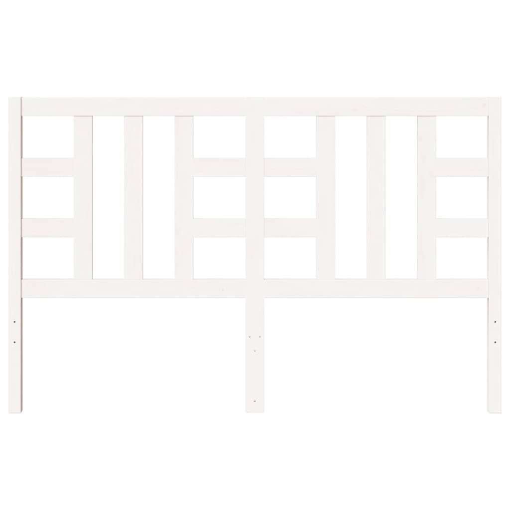 vidaXL Wezgłowie łóżka, białe, 156x4x100 cm, lite drewno sosnowe