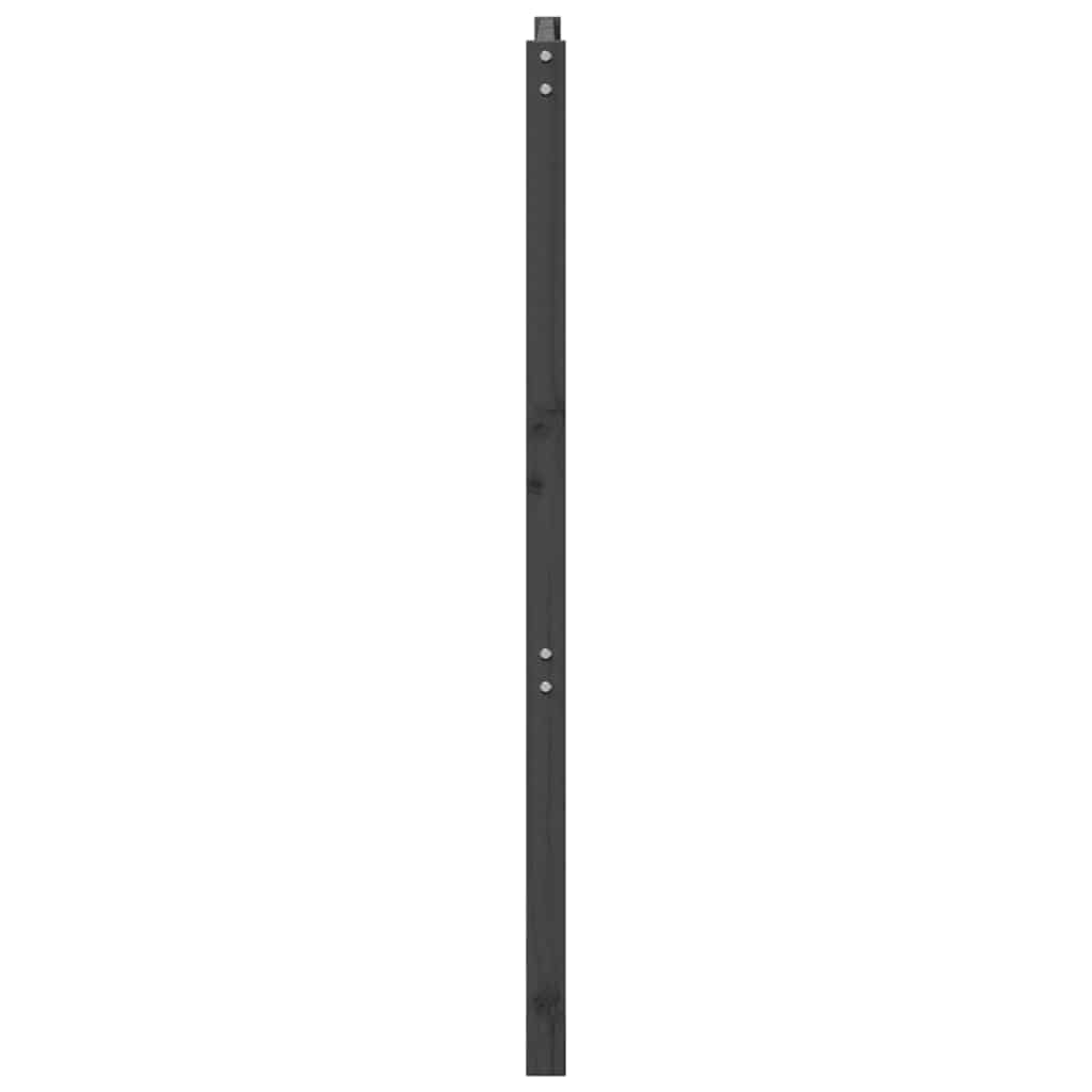 vidaXL Wezgłowie łóżka, szare, 206x4x100 cm, lite drewno sosnowe