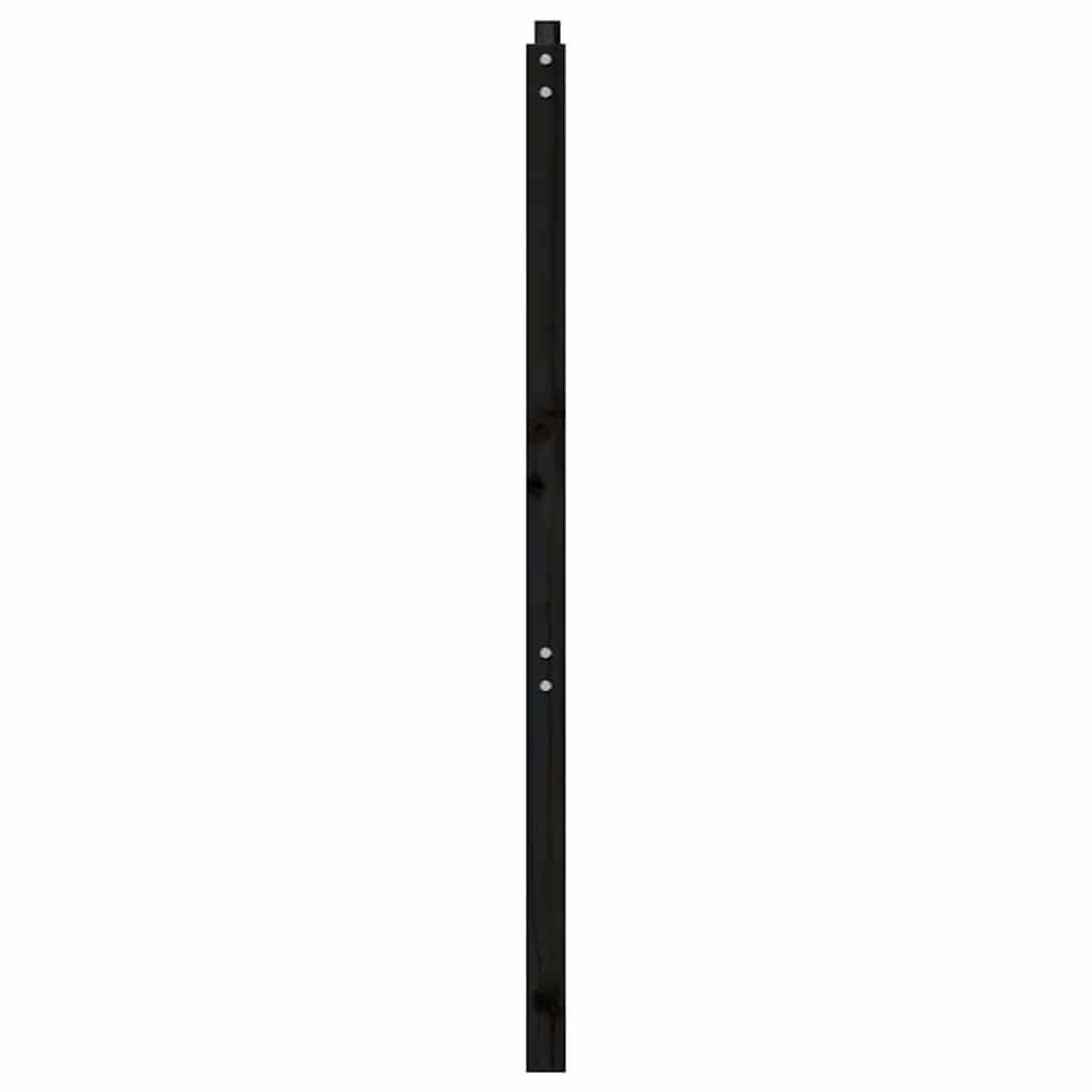 vidaXL Wezgłowie łóżka, czarne, 206x4x100 cm, lite drewno sosnowe