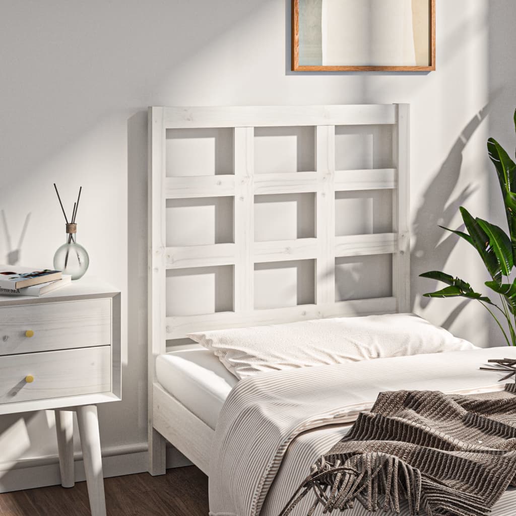 vidaXL Wezgłowie łóżka, białe, 80,5x4x100 cm, lite drewno sosnowe
