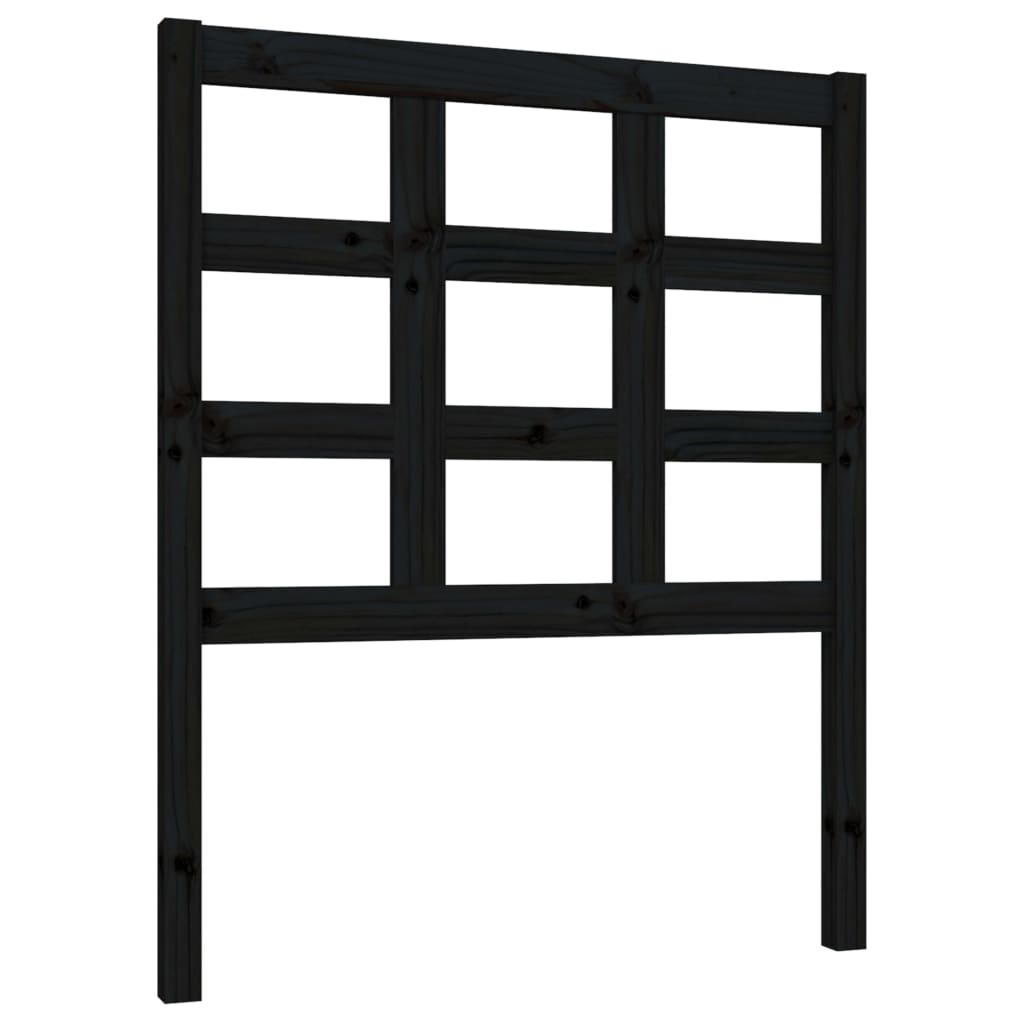 vidaXL Wezgłowie łóżka, czarne, 80,5x4x100 cm, lite drewno sosnowe
