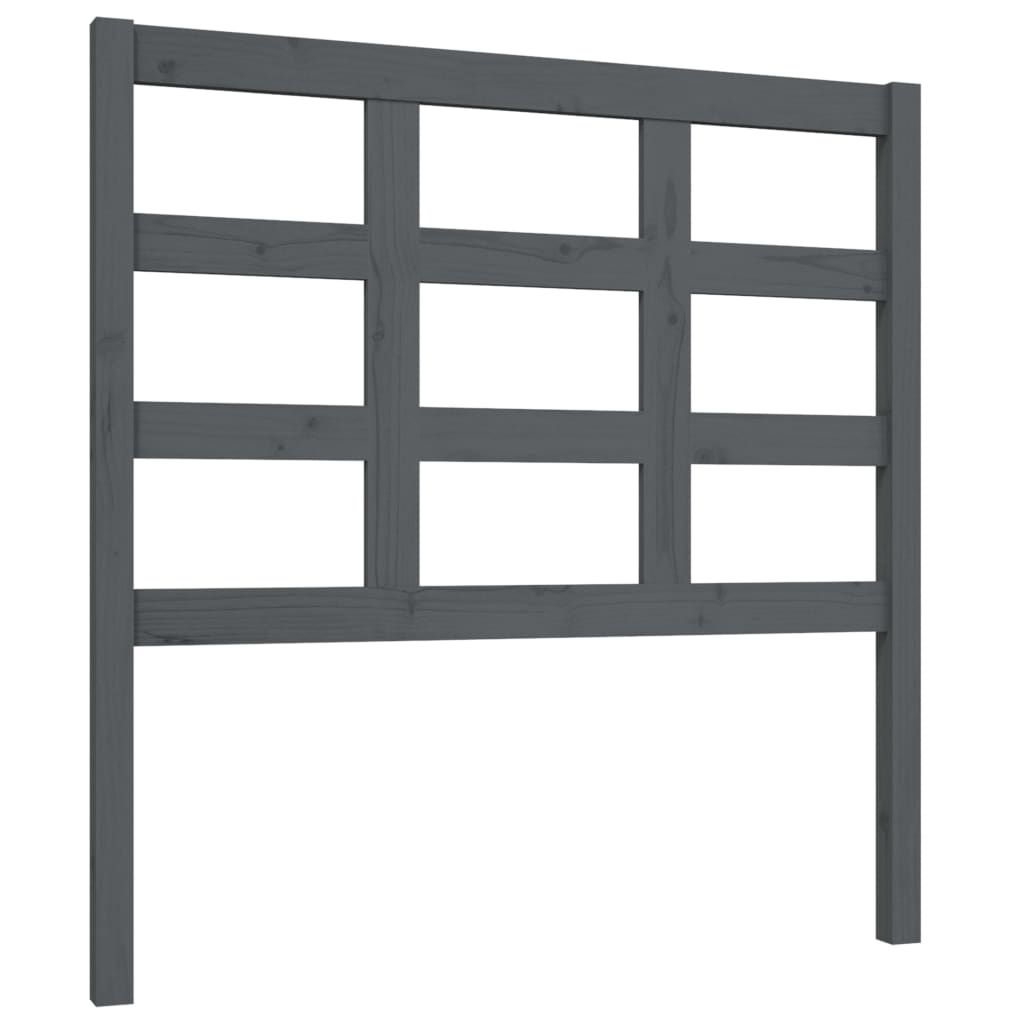 vidaXL Wezgłowie łóżka, szare, 95,5x4x100 cm, lite drewno sosnowe