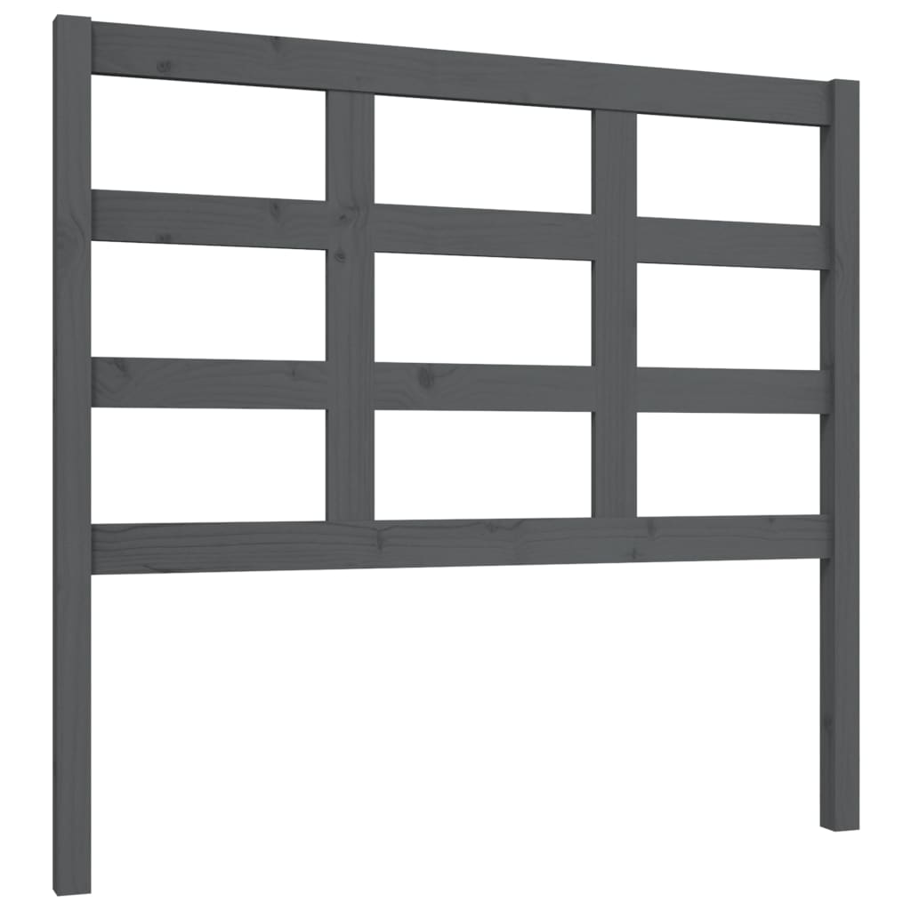 vidaXL Wezgłowie łóżka, szare, 105,5x4x100 cm, lite drewno sosnowe