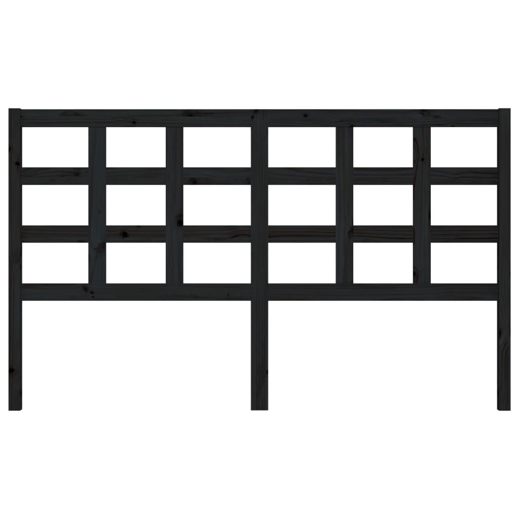 vidaXL Wezgłowie łóżka, czarne, 165,5x4x100 cm, lite drewno sosnowe