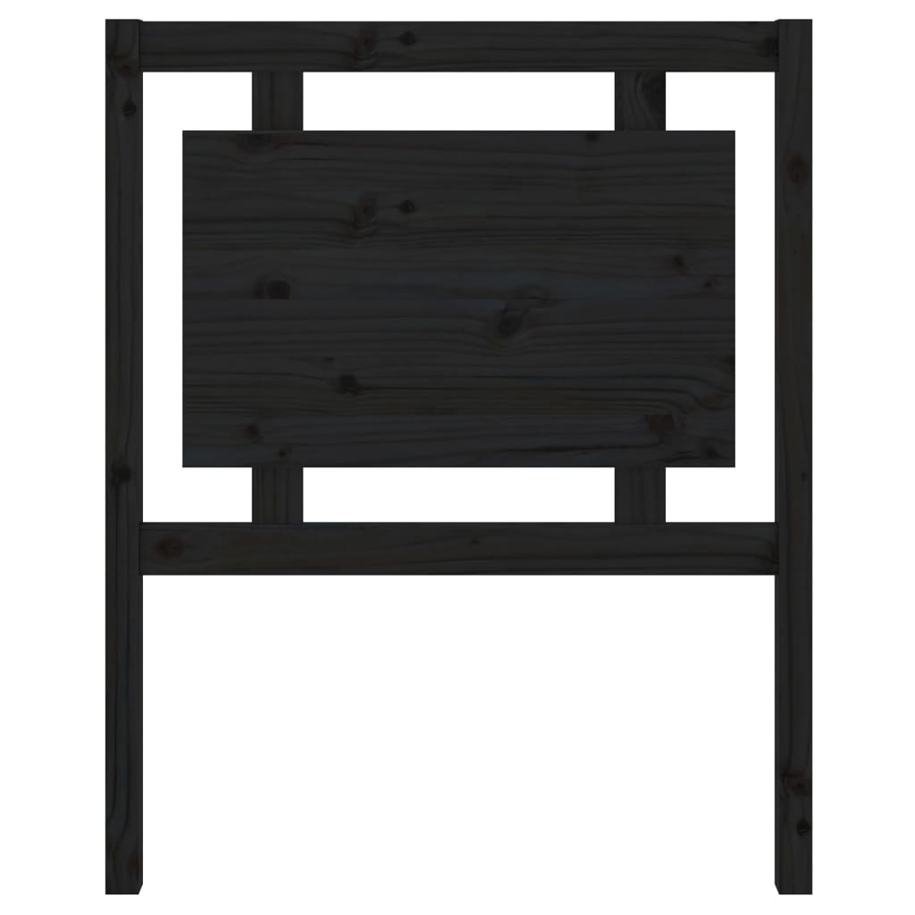 vidaXL Wezgłowie łóżka, czarne, 80,5x4x100 cm, lite drewno sosnowe