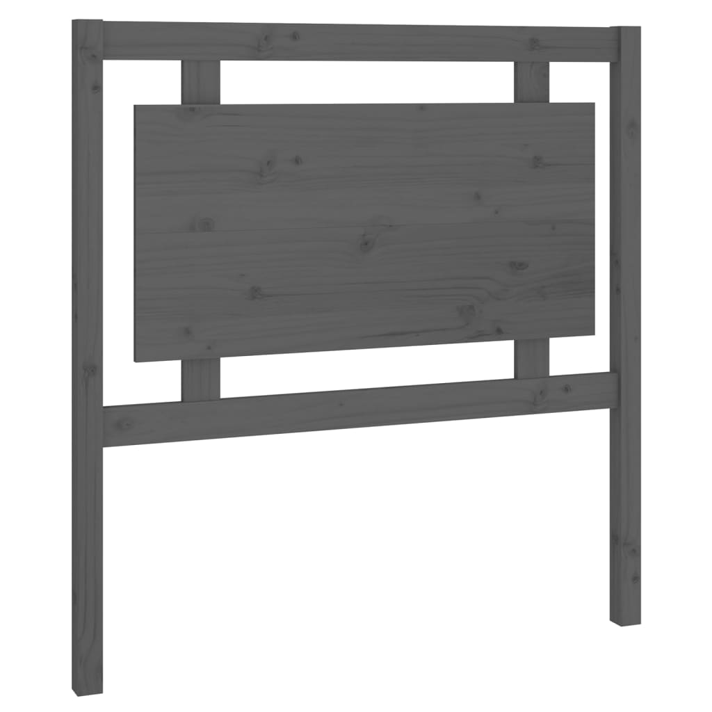 vidaXL Wezgłowie łóżka, szare, 95,5x4x100 cm, lite drewno sosnowe