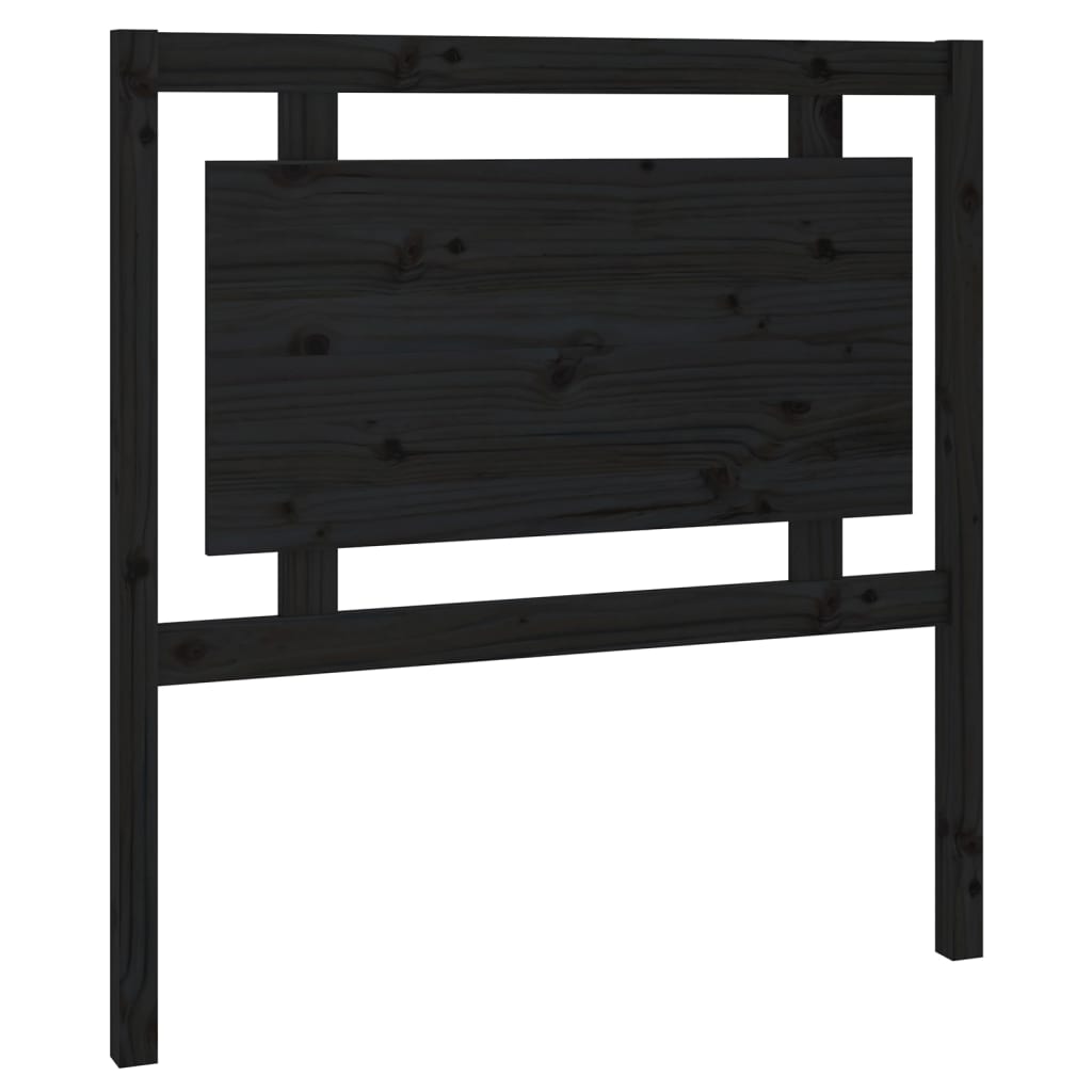 vidaXL Wezgłowie łóżka, czarne, 95,5x4x100 cm, lite drewno sosnowe