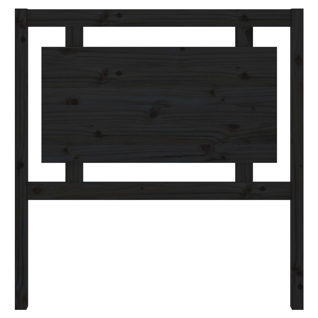 vidaXL Wezgłowie łóżka, czarne, 95,5x4x100 cm, lite drewno sosnowe