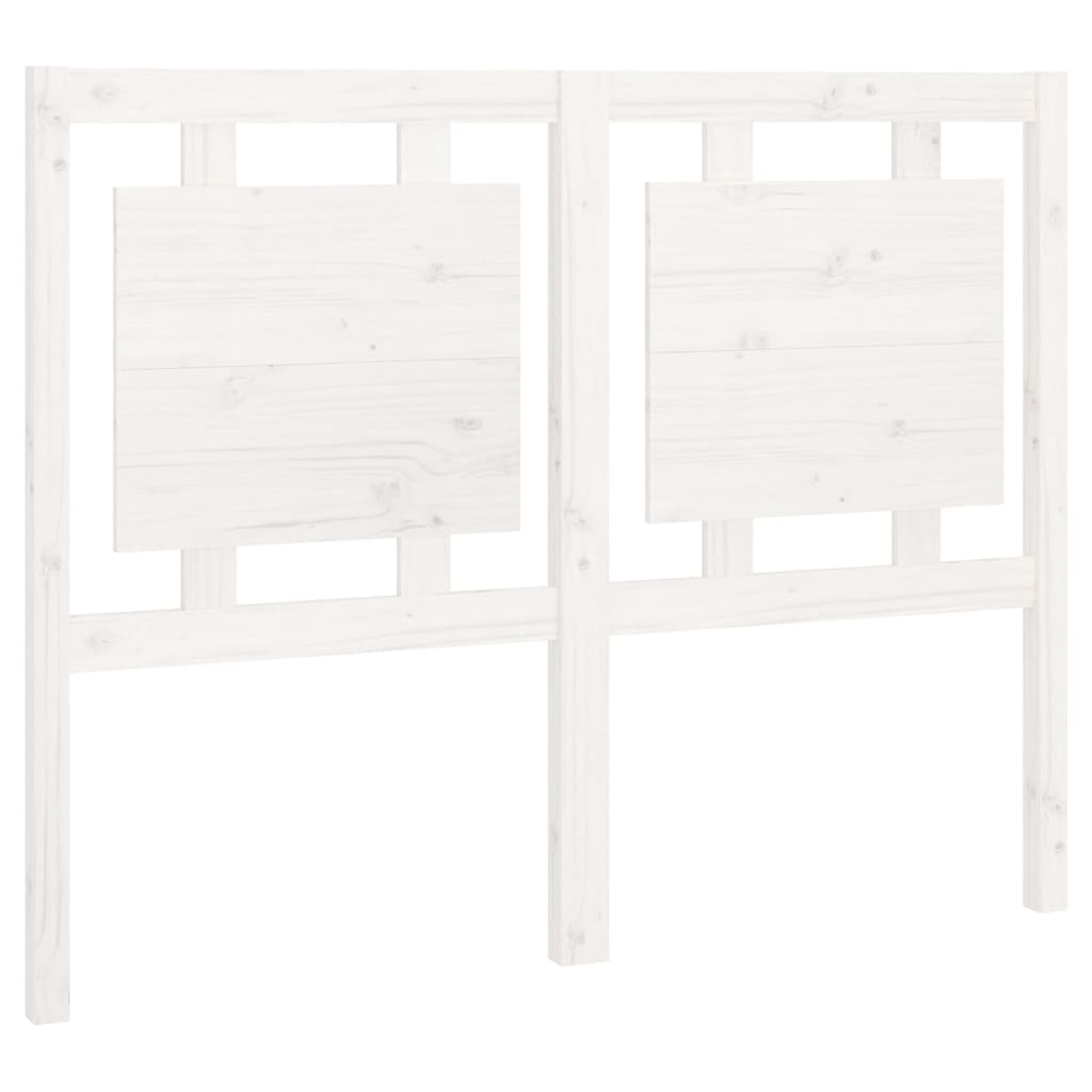 vidaXL Wezgłowie łóżka, białe, 125,5x4x100 cm, lite drewno sosnowe