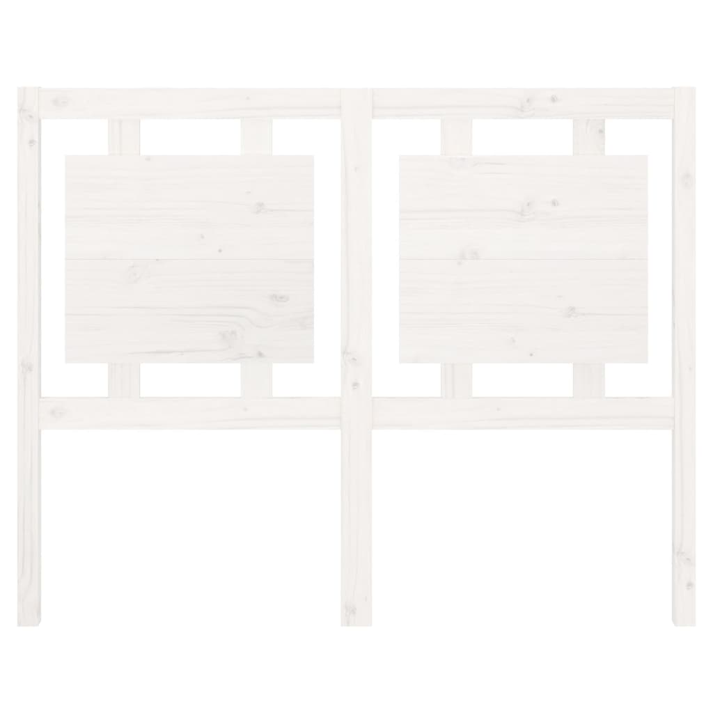 vidaXL Wezgłowie łóżka, białe, 125,5x4x100 cm, lite drewno sosnowe