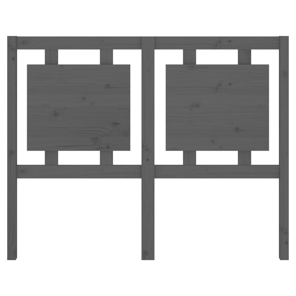 vidaXL Wezgłowie łóżka, szare, 125,5x4x100 cm, lite drewno sosnowe