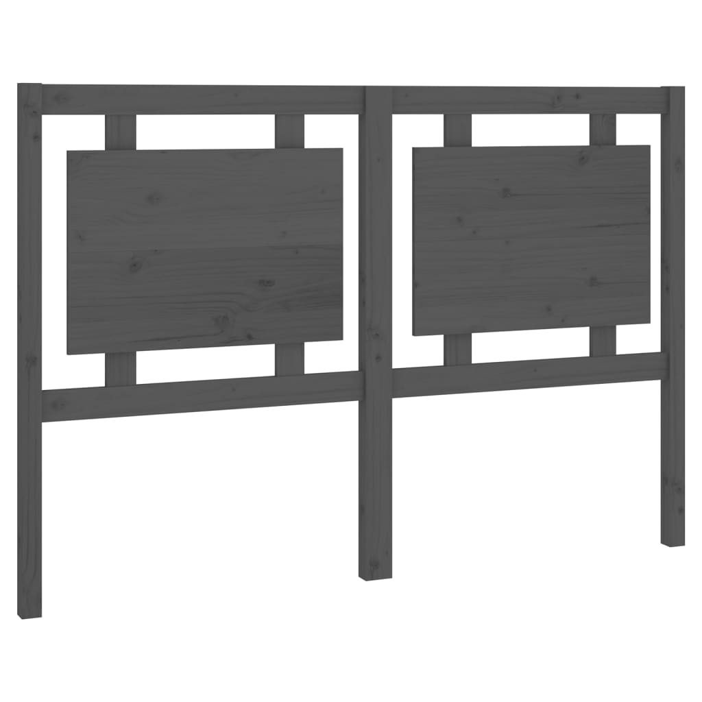 vidaXL Wezgłowie łóżka, szare, 145,5x4x100 cm, lite drewno sosnowe