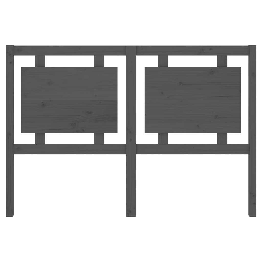 vidaXL Wezgłowie łóżka, szare, 145,5x4x100 cm, lite drewno sosnowe