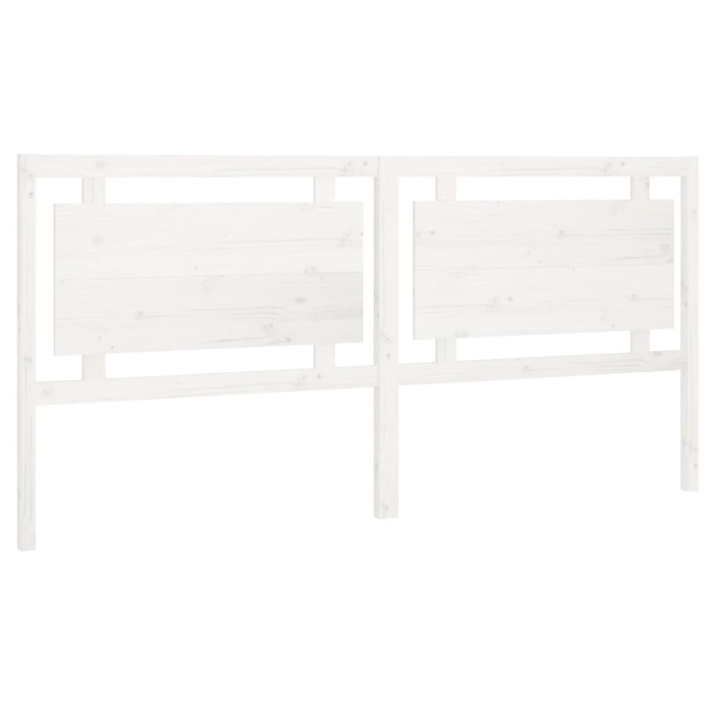 vidaXL Wezgłowie łóżka, białe, 205,5x4x100 cm, lite drewno sosnowe