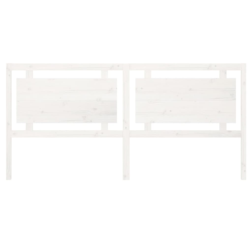 vidaXL Wezgłowie łóżka, białe, 205,5x4x100 cm, lite drewno sosnowe