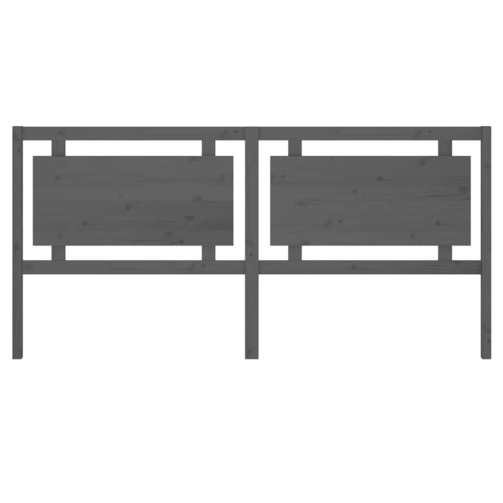 vidaXL Wezgłowie łóżka, szare, 205,5x4x100 cm, lite drewno sosnowe
