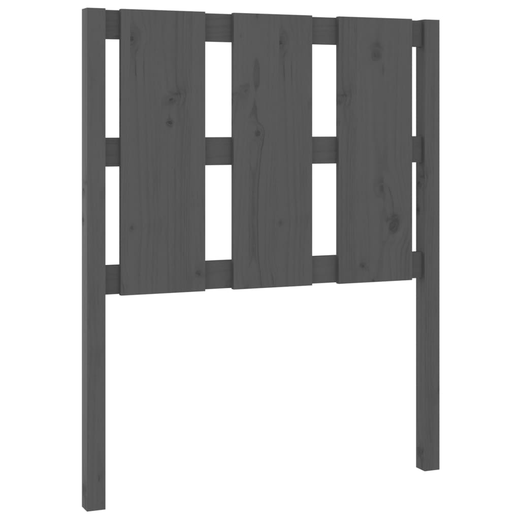 vidaXL Wezgłowie łóżka, szare, 80,5x4x100 cm, lite drewno sosnowe