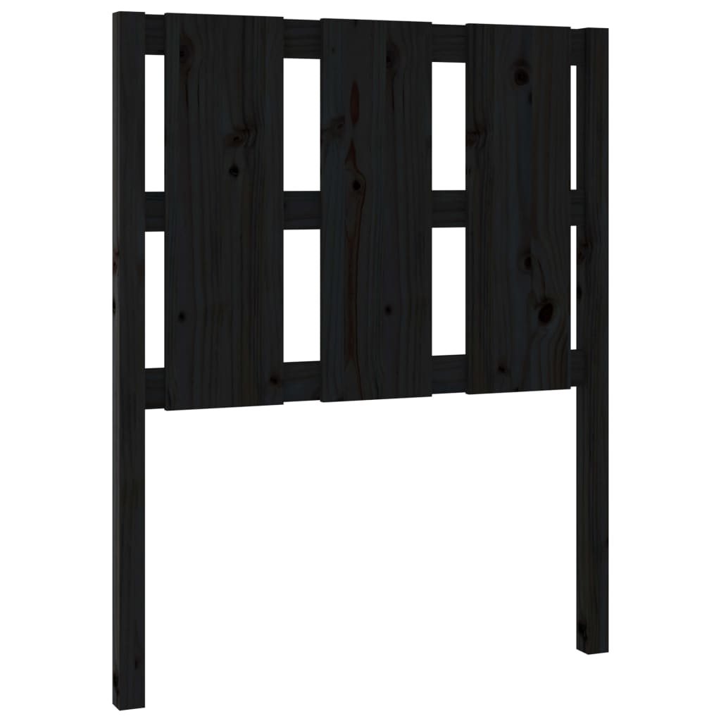 vidaXL Wezgłowie łóżka, czarne, 80,5x4x100 cm, lite drewno sosnowe