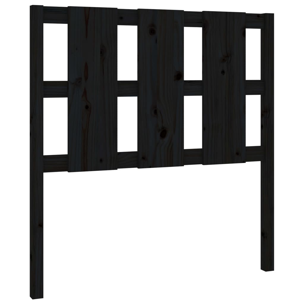 vidaXL Wezgłowie łóżka, czarne, 95,5x4x100 cm, lite drewno sosnowe