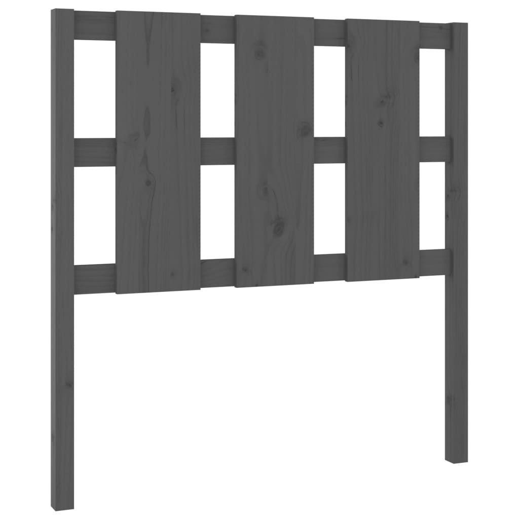 vidaXL Wezgłowie łóżka, szare, 105,5x4x100 cm, lite drewno sosnowe