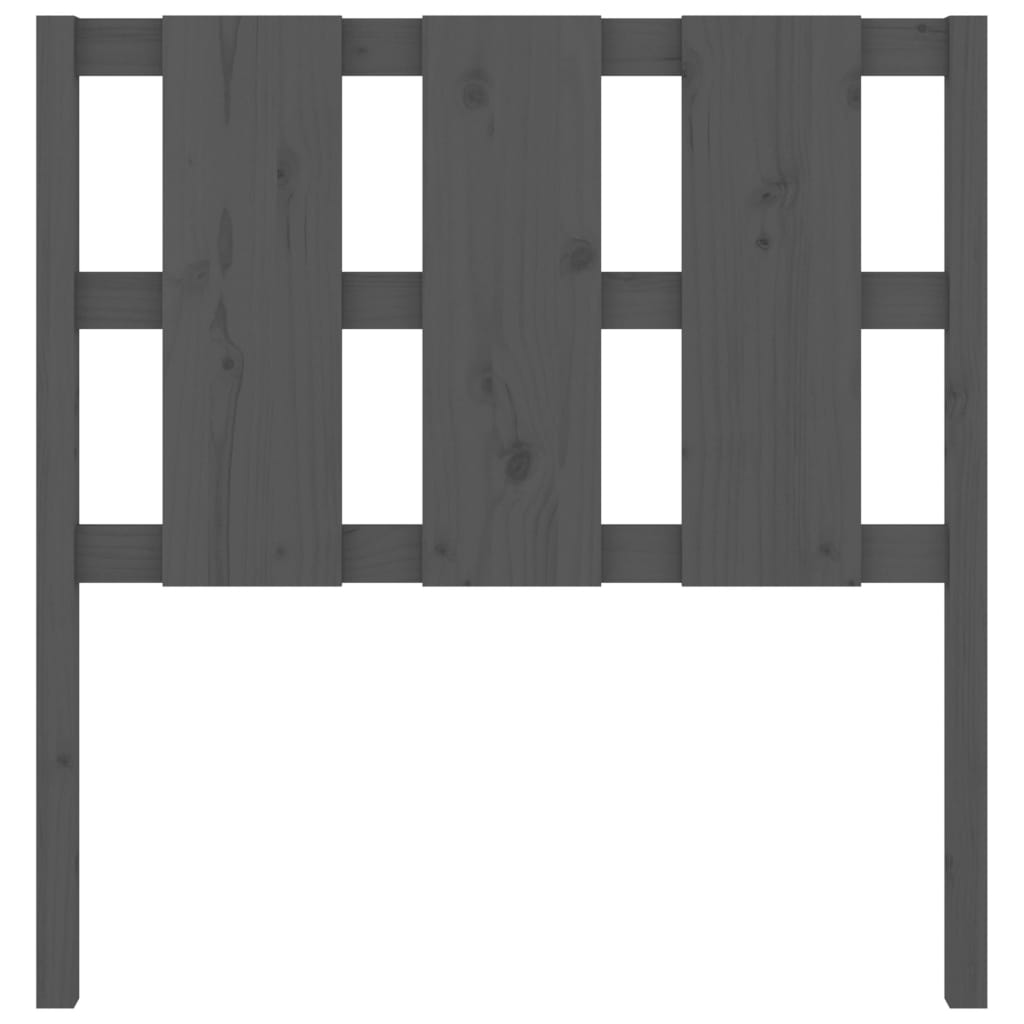 vidaXL Wezgłowie łóżka, szare, 105,5x4x100 cm, lite drewno sosnowe