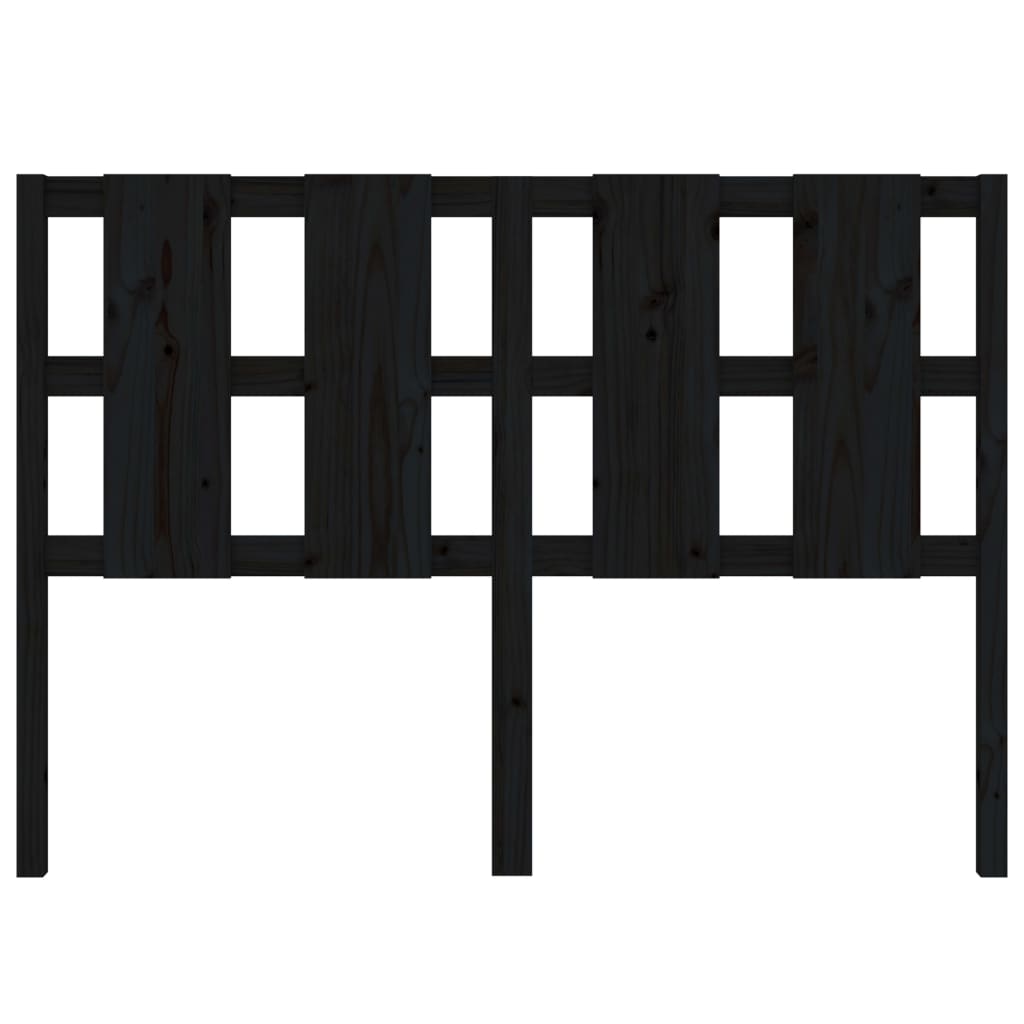 vidaXL Wezgłowie łóżka, czarne, 125,5x4x100 cm, lite drewno sosnowe