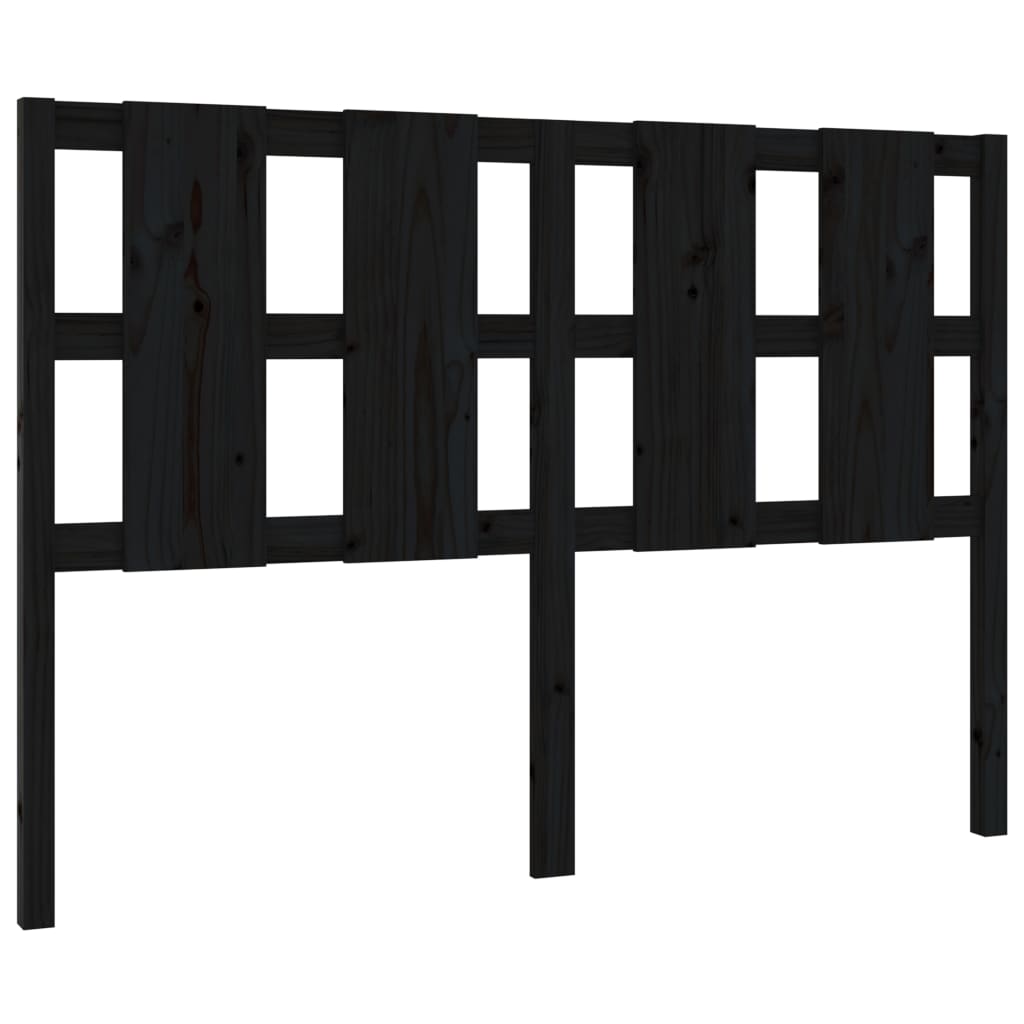 vidaXL Wezgłowie łóżka, czarne, 145,5x4x100 cm, lite drewno sosnowe