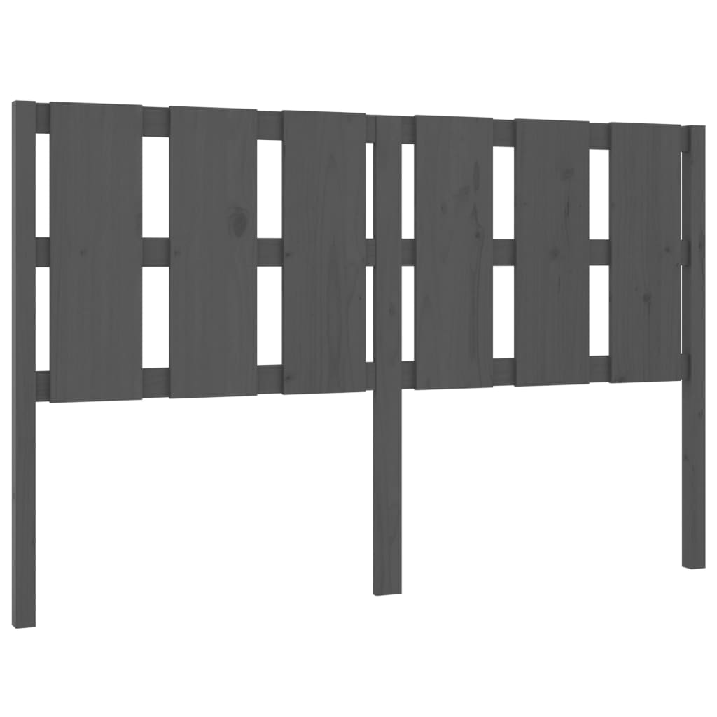 vidaXL Wezgłowie łóżka, szare, 155,5x4x100 cm, lite drewno sosnowe
