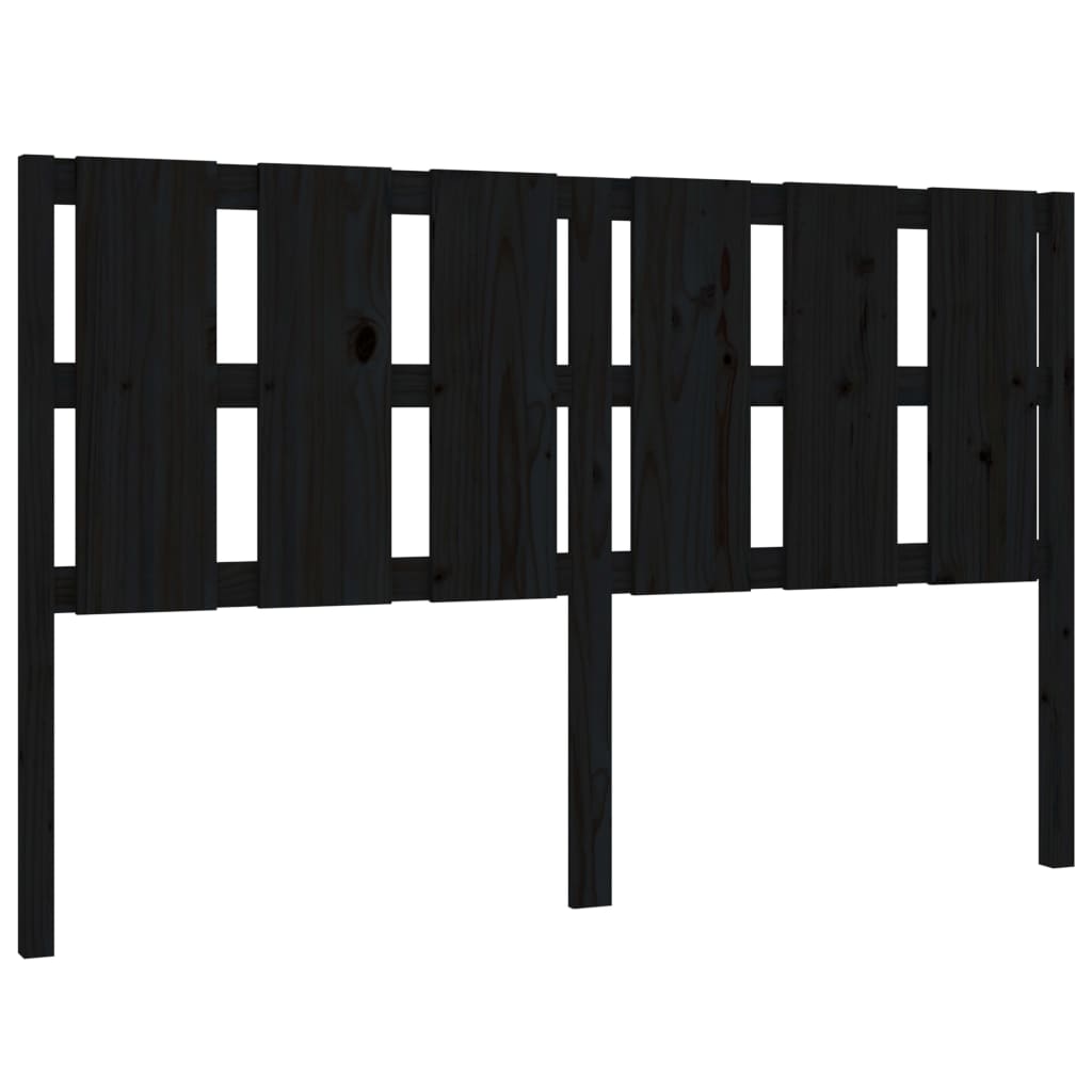 vidaXL Wezgłowie łóżka, czarne, 155,5x4x100 cm, lite drewno sosnowe