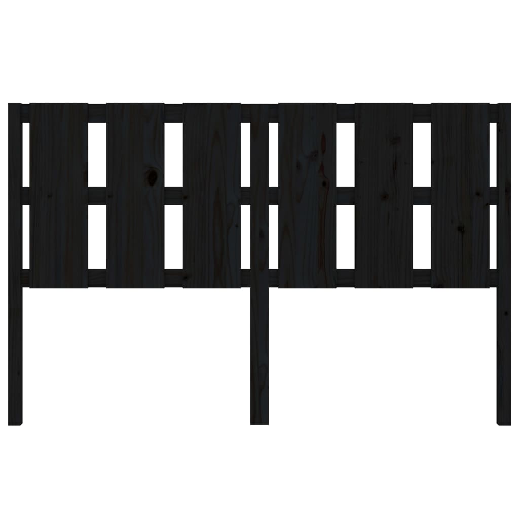 vidaXL Wezgłowie łóżka, czarne, 155,5x4x100 cm, lite drewno sosnowe
