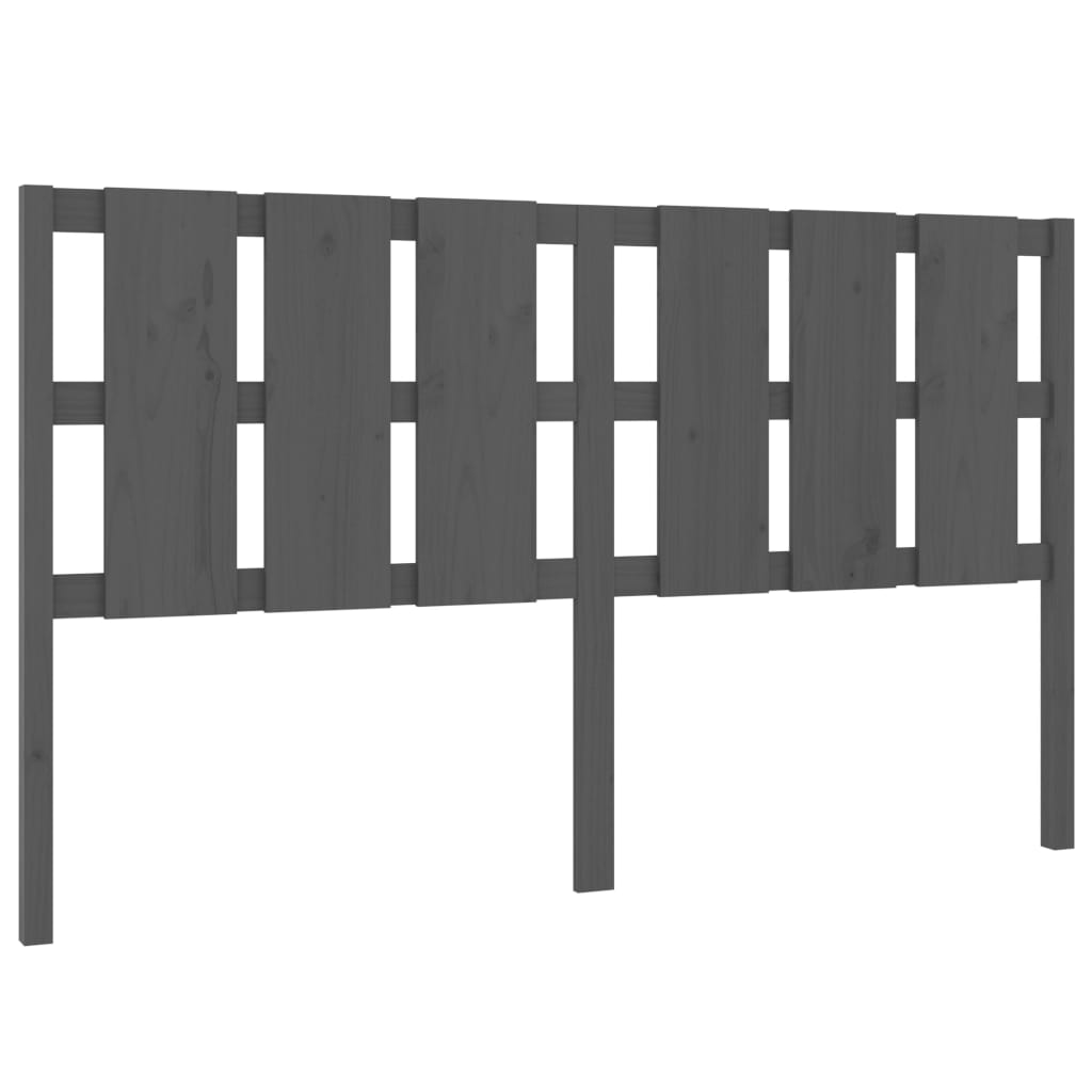 vidaXL Wezgłowie łóżka, szare, 165,5x4x100 cm, lite drewno sosnowe