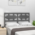 vidaXL Wezgłowie łóżka, szare, 125,5x4x100 cm, lite drewno sosnowe