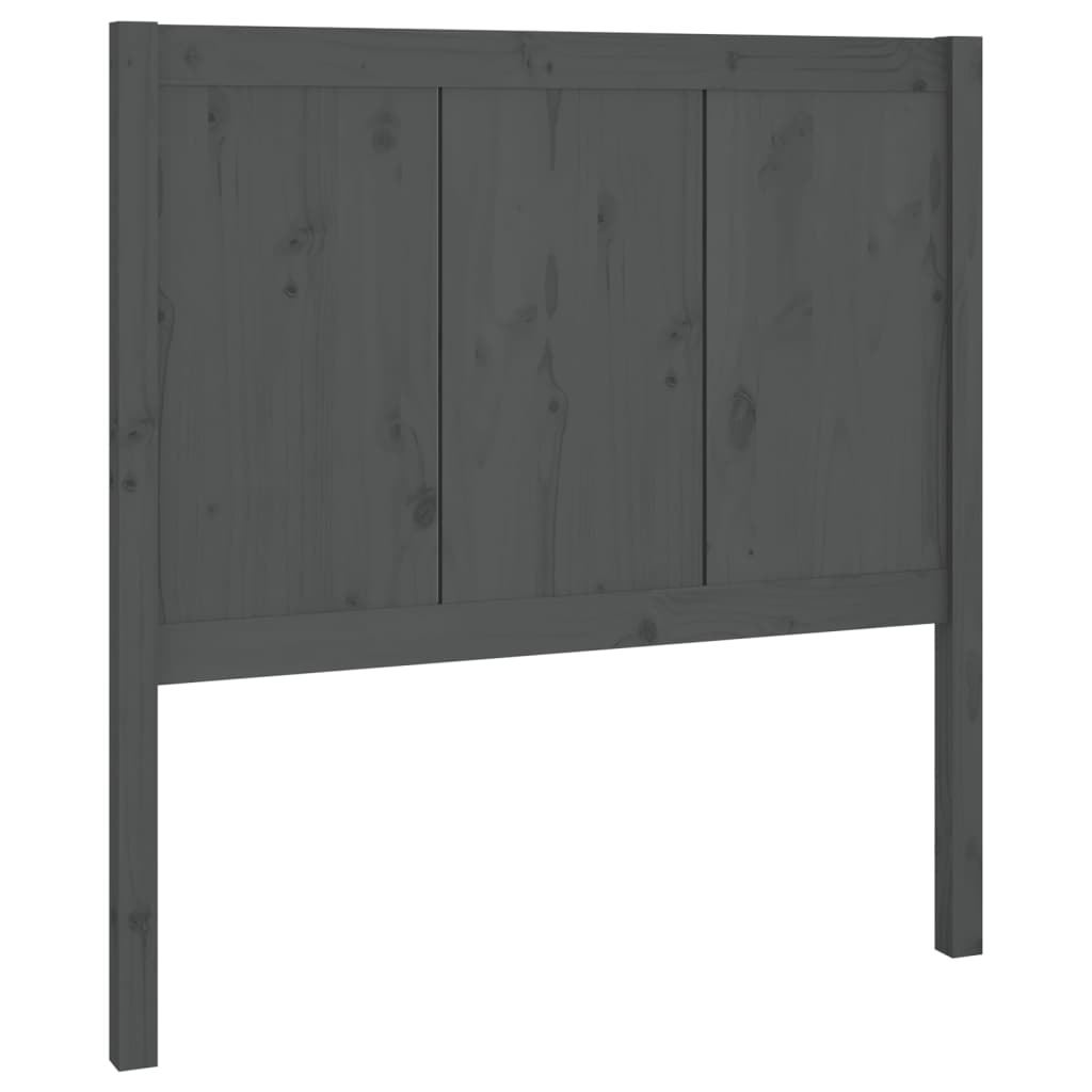vidaXL Wezgłowie łóżka, szare, 80,5x4x100 cm, lite drewno sosnowe