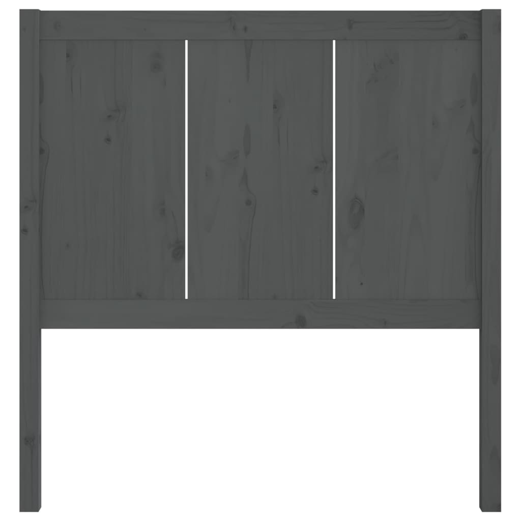 vidaXL Wezgłowie łóżka, szare, 80,5x4x100 cm, lite drewno sosnowe