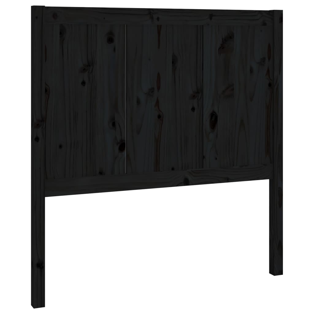 vidaXL Wezgłowie łóżka, czarne, 95,5x4x100 cm, lite drewno sosnowe