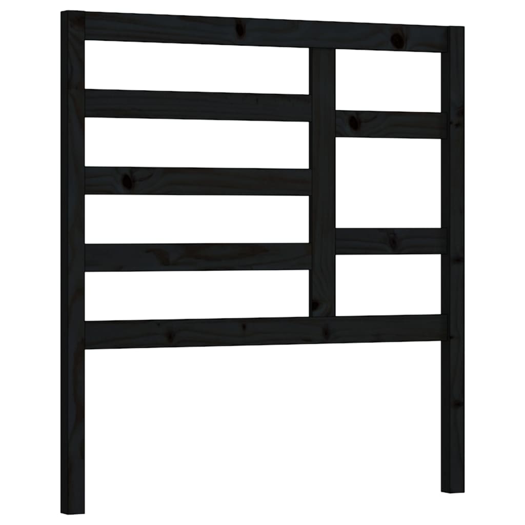 vidaXL Wezgłowie łóżka, czarne, 81x4x104 cm, lite drewno sosnowe