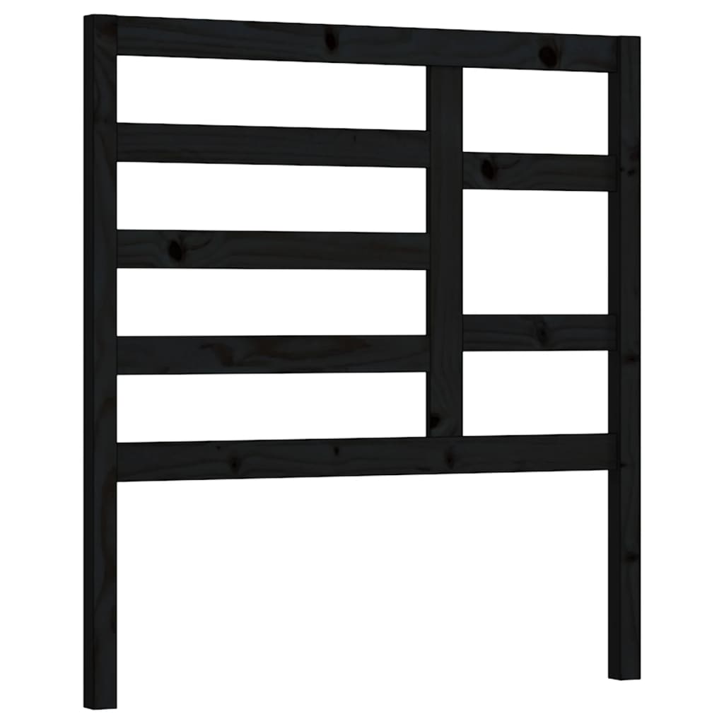 vidaXL Wezgłowie łóżka, czarne, 106x4x104 cm, lite drewno sosnowe