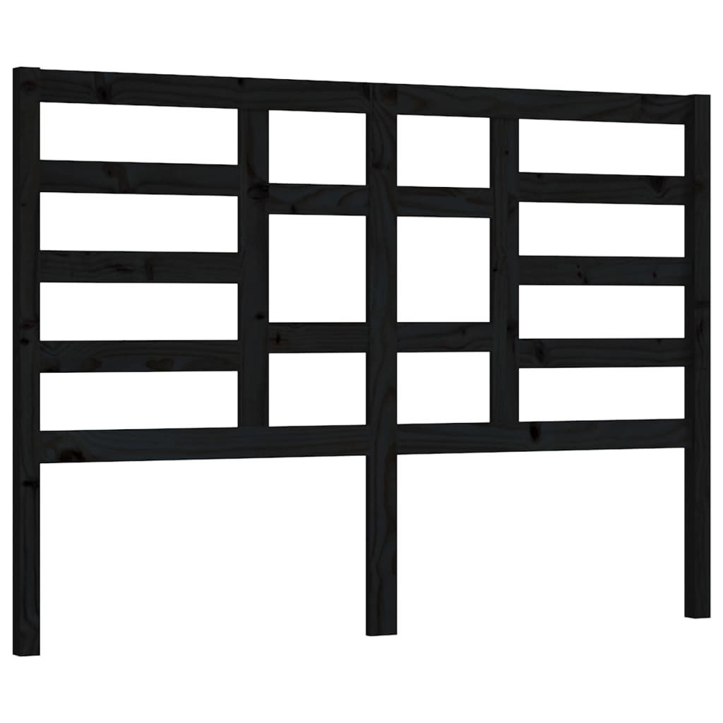 vidaXL Wezgłowie łóżka, czarne, 126x4x104 cm, lite drewno sosnowe
