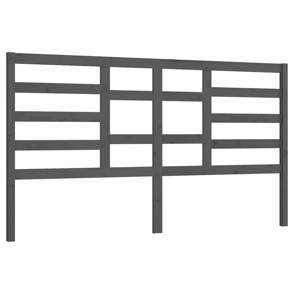 vidaXL Wezgłowie łóżka, szare, 186x4x104 cm, lite drewno sosnowe
